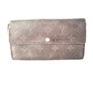 Authentic LOUIS VUITTON LV Vintage Monogram Sarah‎ Wallet Envelope Leather Large